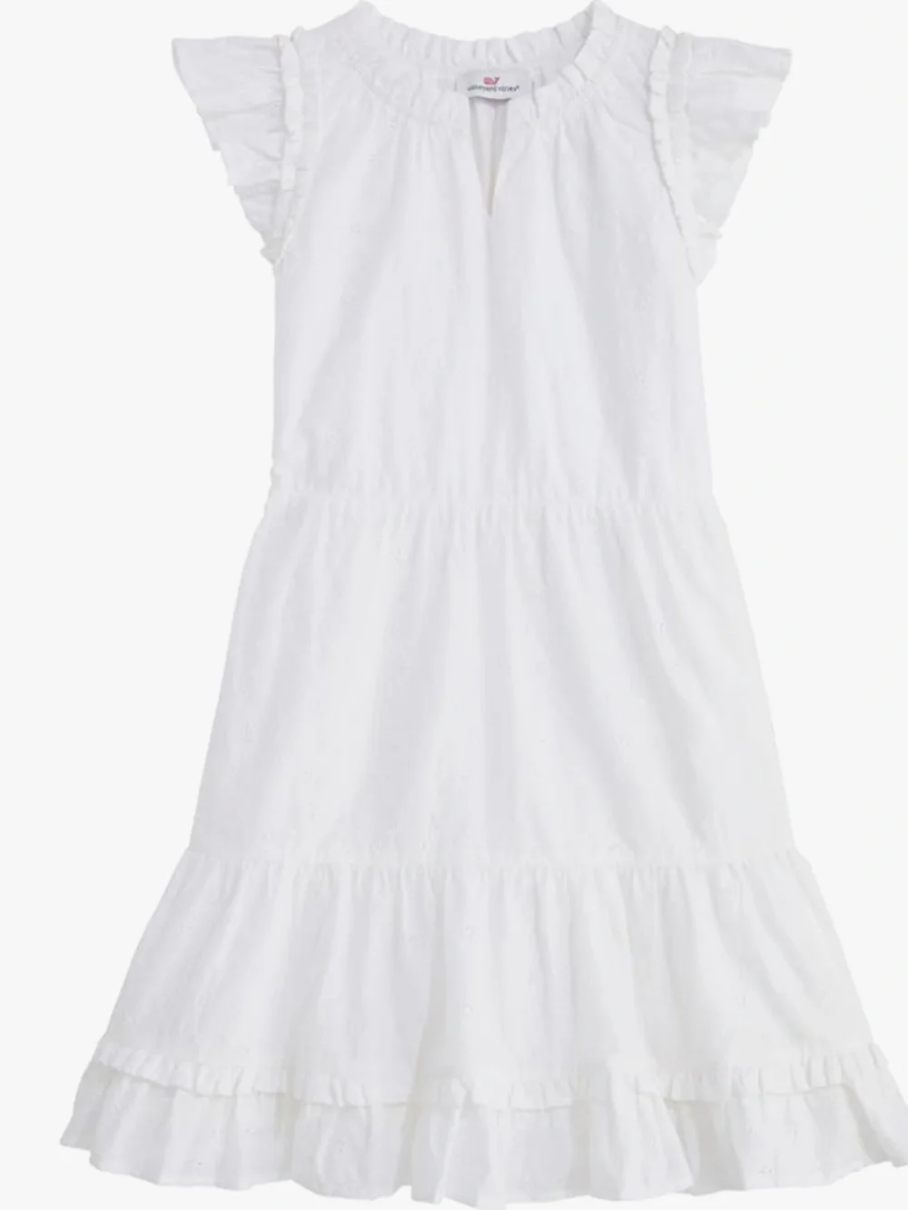 Vineyard Vines Girls' Piper Eyelet Tiered Dress white cap size 2t brand new